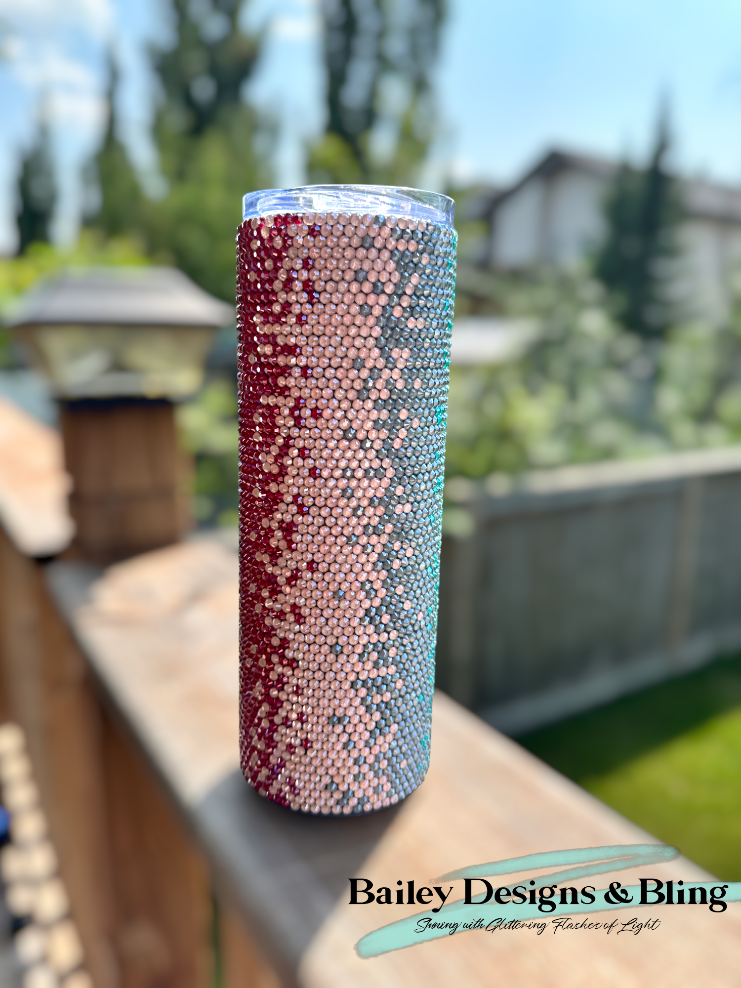 Vertical Ombre Rhinestone Tumbler Template – SS16 Honeycomb Pattern for 20oz Skinny Straight Tumblers