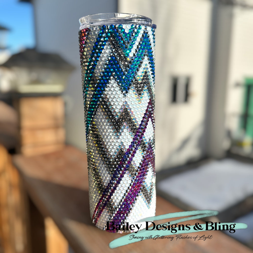 Lightning Strikes Rhinestone Tumbler Template – SS16 Honeycomb Pattern for 20oz Skinny Straight Tumblers