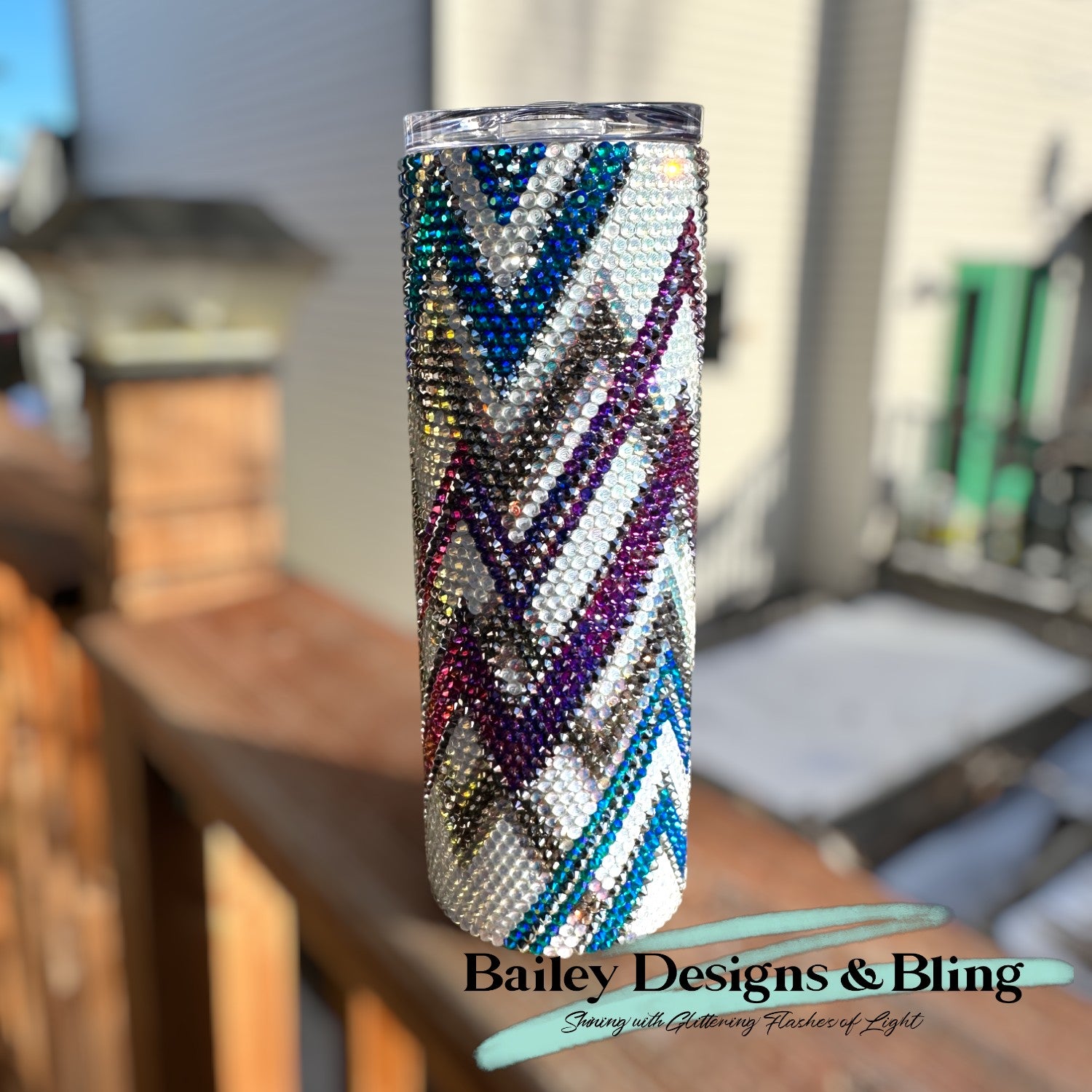 Lightning Strikes Rhinestone Tumbler Template – SS16 Honeycomb Pattern for 20oz Skinny Straight Tumblers