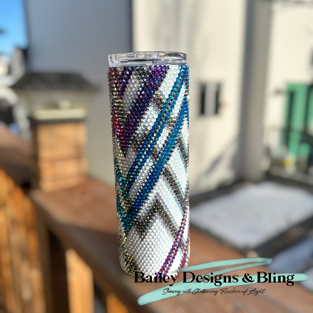 Lightning Strikes Rhinestone Tumbler Template – SS16 Honeycomb Pattern for 20oz Skinny Straight Tumblers