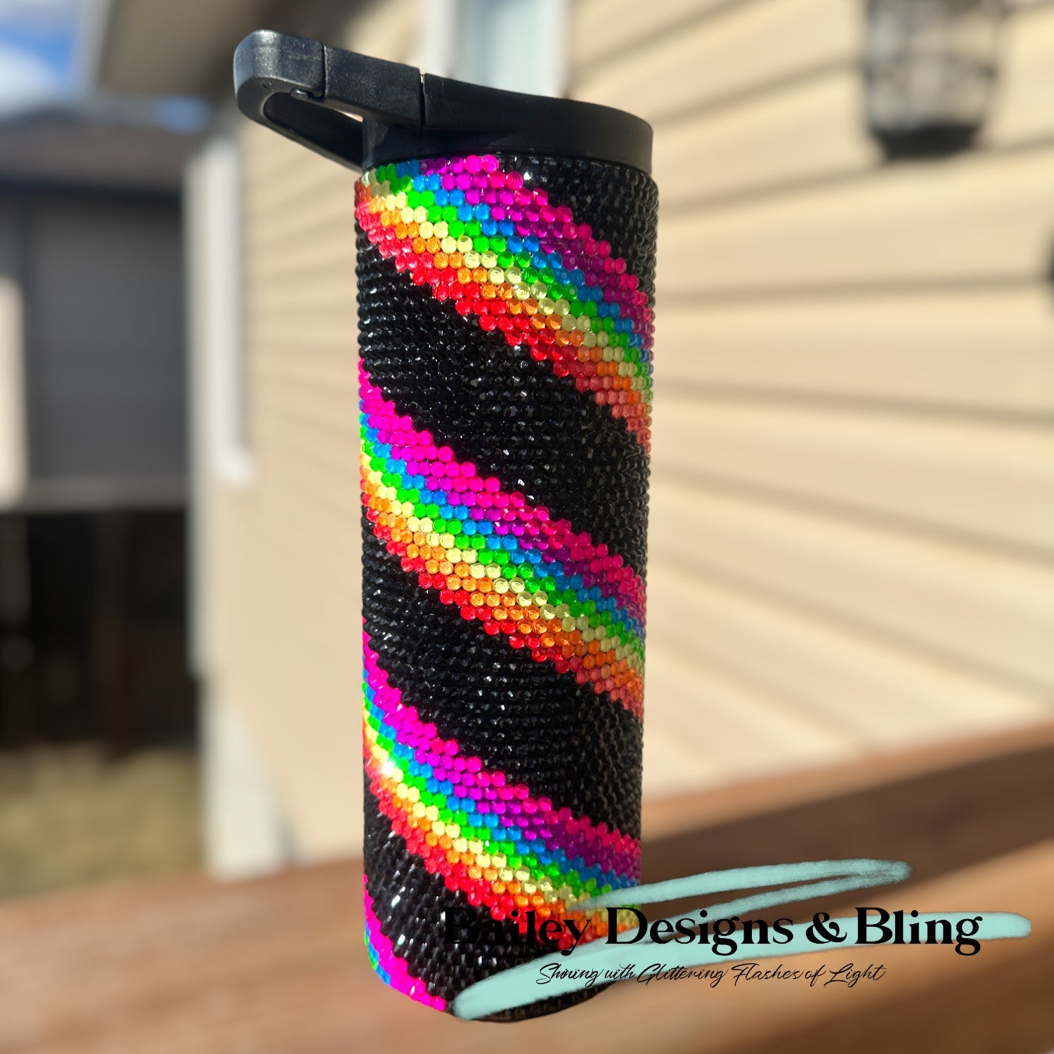 Rainbow Swirl Rhinestone Tumbler Template – SS20 Honeycomb Pattern for 20oz Skinny Straight Tumblers