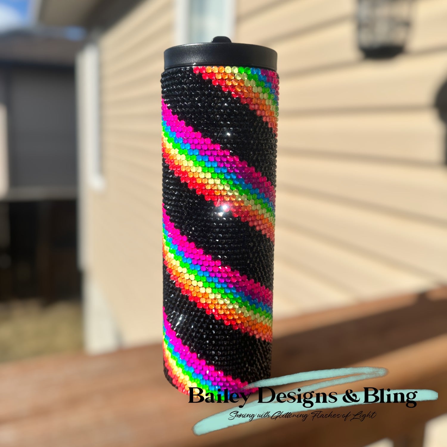 Rainbow Swirl Rhinestone Tumbler Template – SS20 Honeycomb Pattern for 20oz Skinny Straight Tumblers