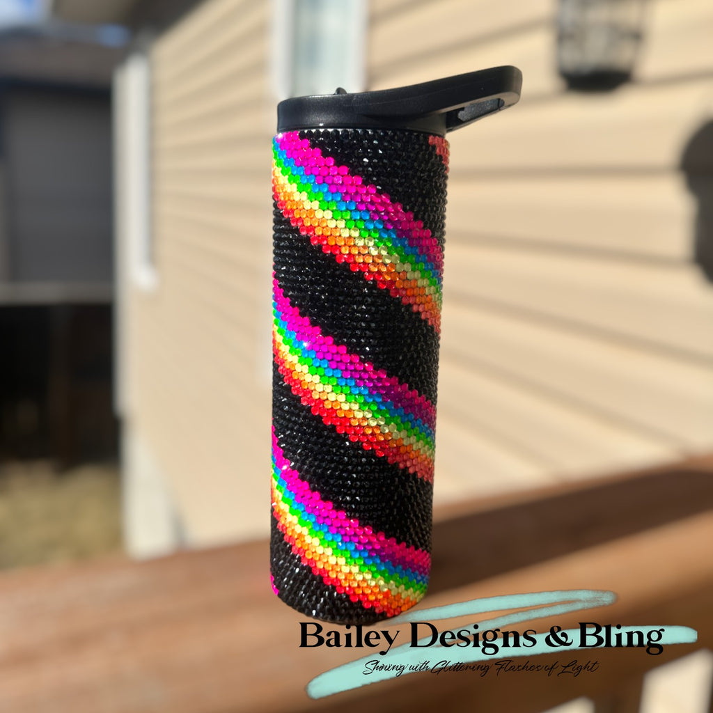 Rainbow Swirl Rhinestone Tumbler Template – SS16 Honeycomb Pattern for 16oz Plump Straight Tumblers