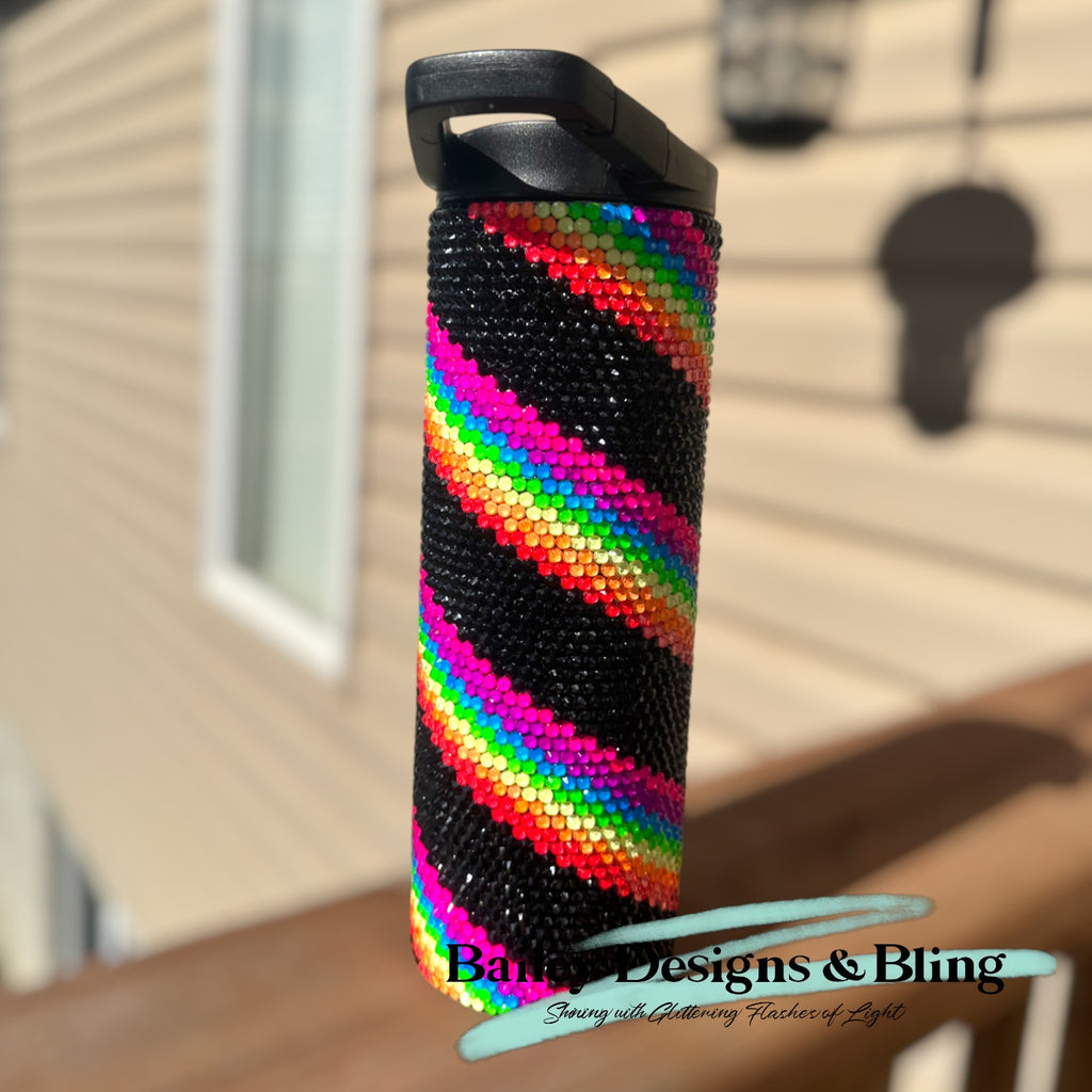Rainbow Swirl Rhinestone Tumbler Template – SS16 Honeycomb Pattern for 16oz Plump Straight Tumblers