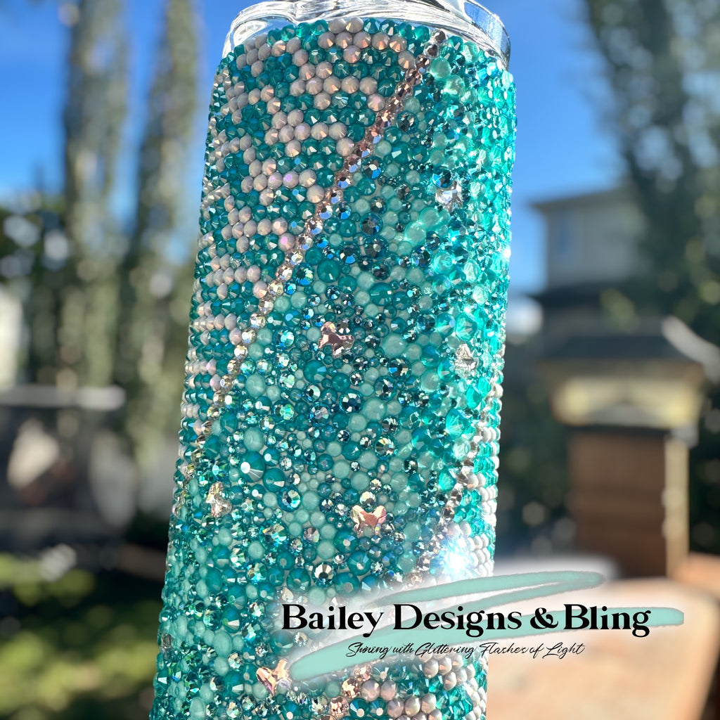 Luxe Frost Rhinestone Tumbler Template – SS16 Honeycomb + Scatter Pattern for 20oz Skinny Straight Tumblers