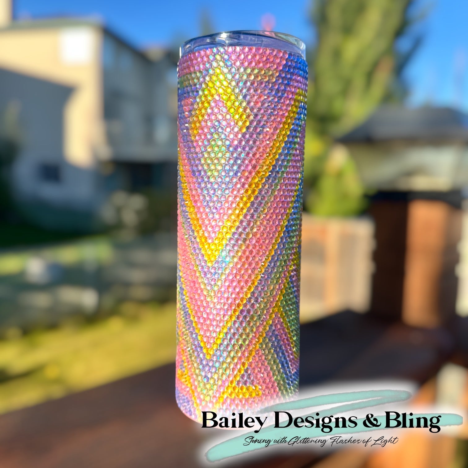 Pastel Lines Rhinestone Tumbler Template – SS16 Honeycomb Pattern for 20oz Skinny Straight Tumblers