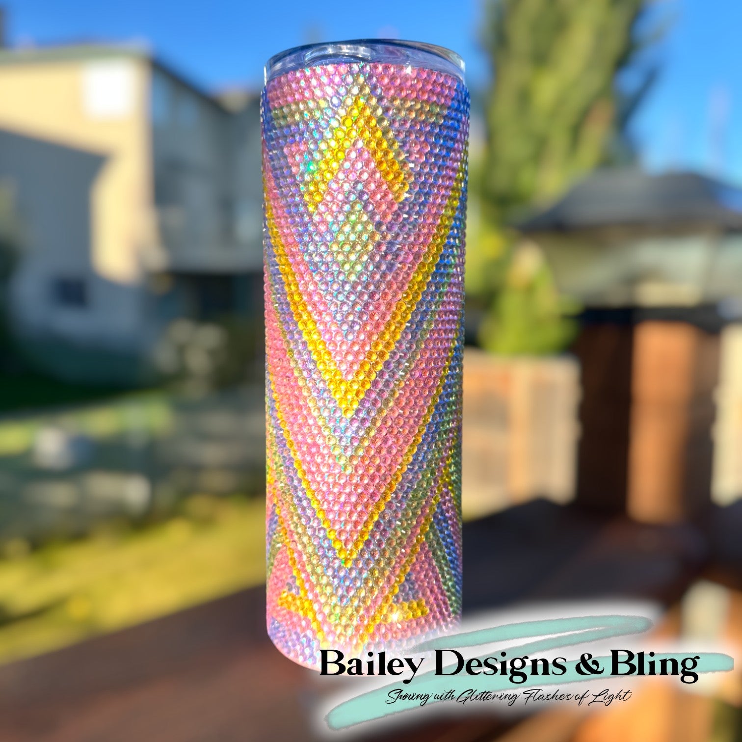 Pastel Lines Rhinestone Tumbler Template – SS16 Honeycomb Pattern for 20oz Skinny Straight Tumblers