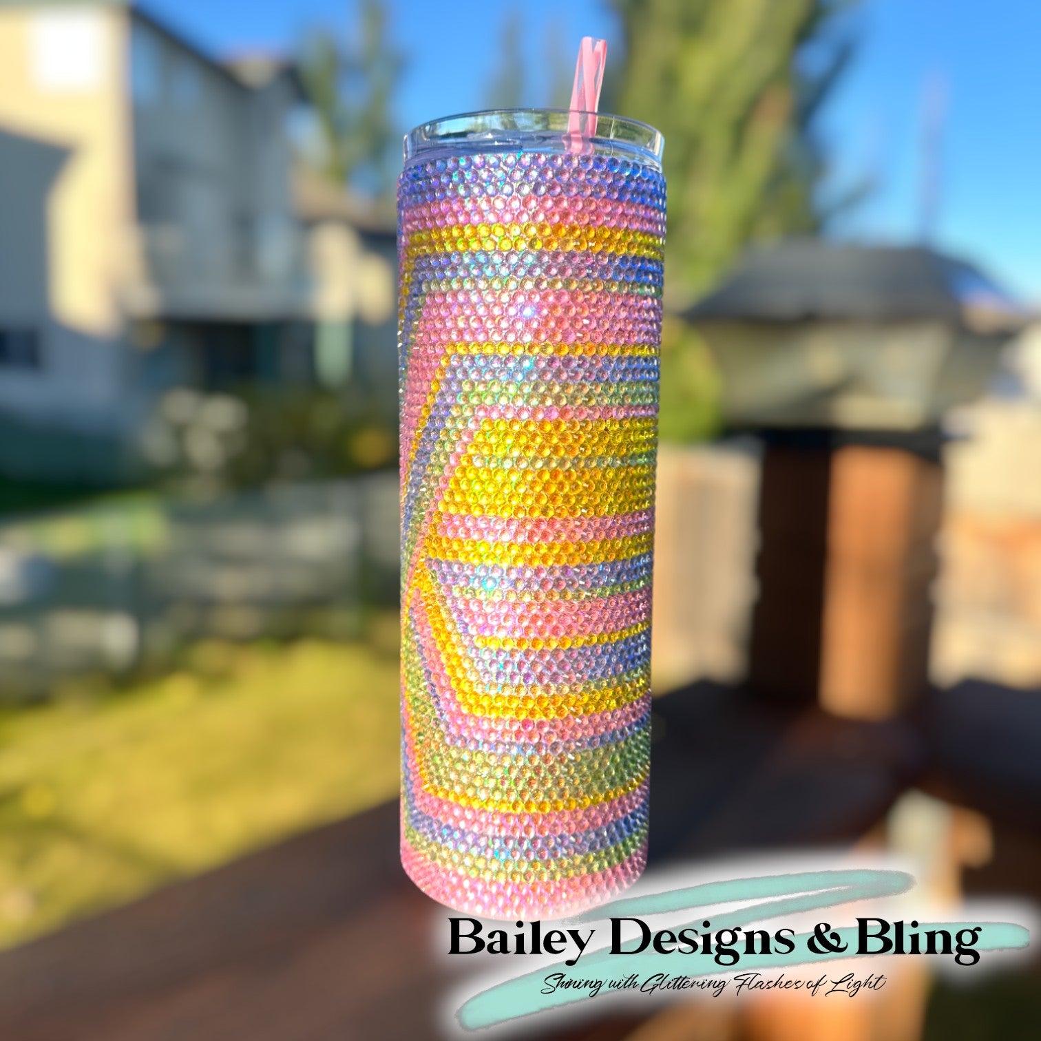 Pastel Lines Rhinestone Tumbler Template – SS16 Honeycomb Pattern for 20oz Skinny Straight Tumblers
