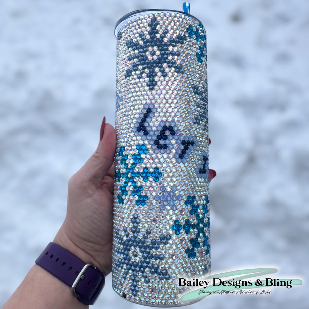 Let It Snow Rhinestone Tumbler Template – SS16 Honeycomb Pattern for 20oz Skinny Straight Tumblers