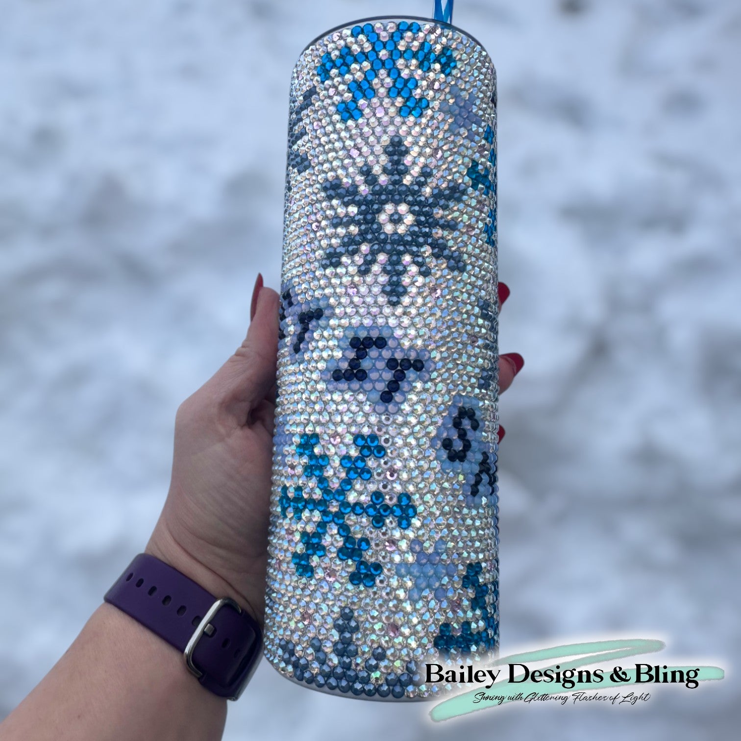 Let It Snow Rhinestone Tumbler Template – SS16 Honeycomb Pattern for 20oz Skinny Straight Tumblers
