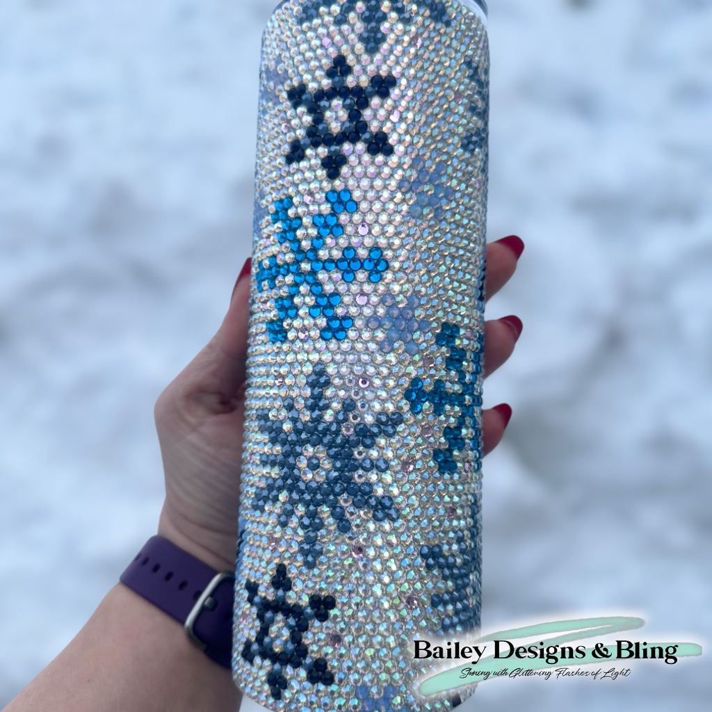 Let It Snow Rhinestone Tumbler Template – SS16 Honeycomb Pattern for 20oz Skinny Straight Tumblers