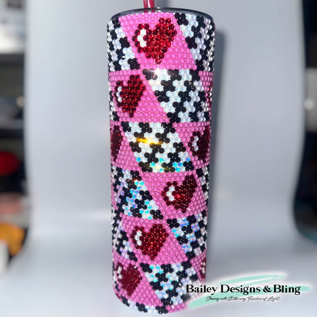 Retro Love Rhinestone Tumbler Template – SS16 Honeycomb Pattern for 20oz Skinny Straight Tumblers