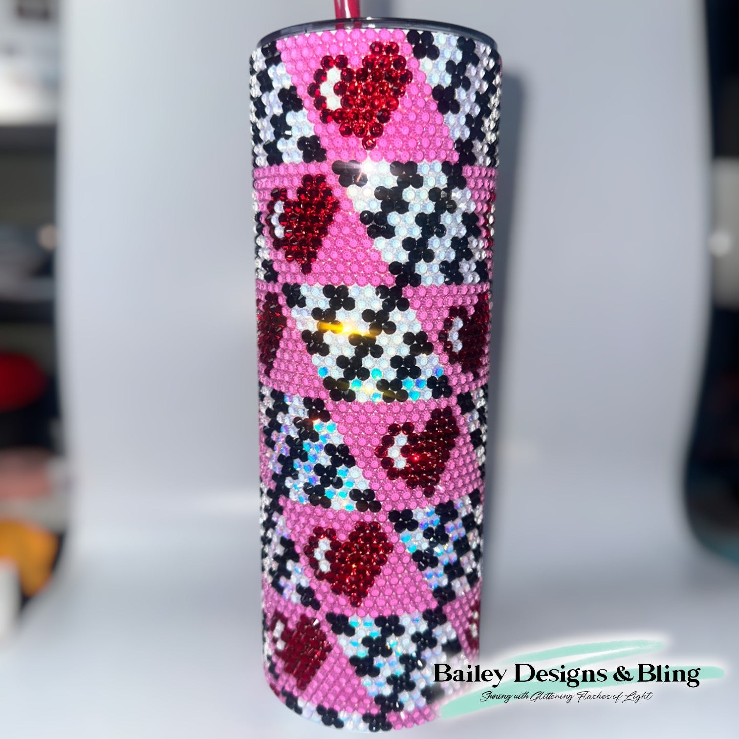 Retro Love Rhinestone Tumbler Template – SS16 Honeycomb Pattern for 20oz Skinny Straight Tumblers