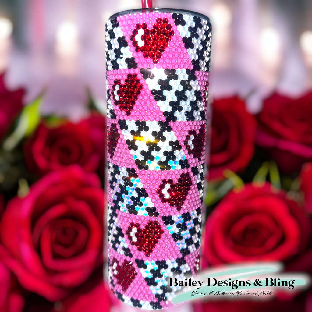 Retro Love Rhinestone Tumbler Template – SS16 Honeycomb Pattern for 20oz Skinny Straight Tumblers