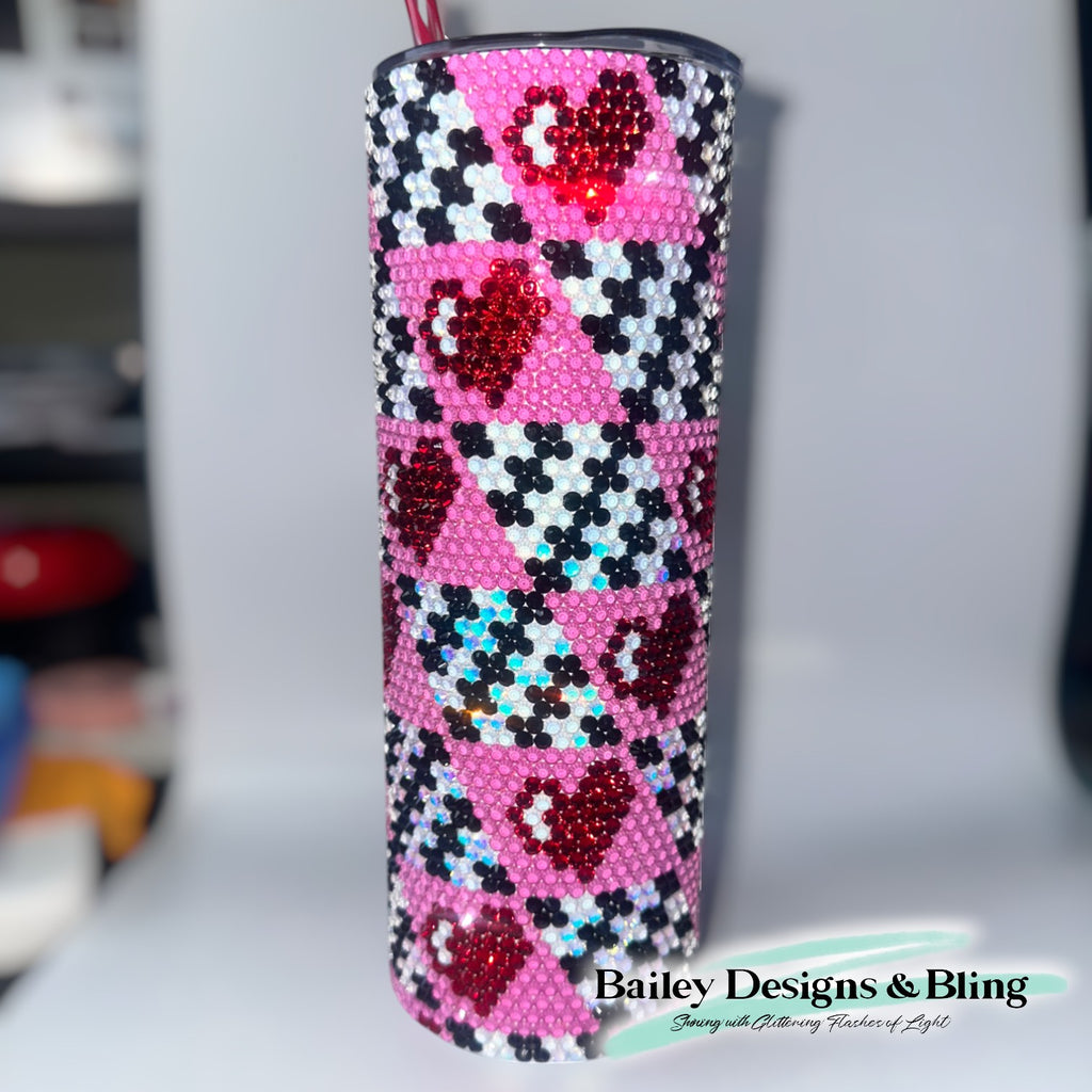 Retro Love Rhinestone Tumbler Template – SS16 Honeycomb Pattern for 20oz Skinny Straight Tumblers