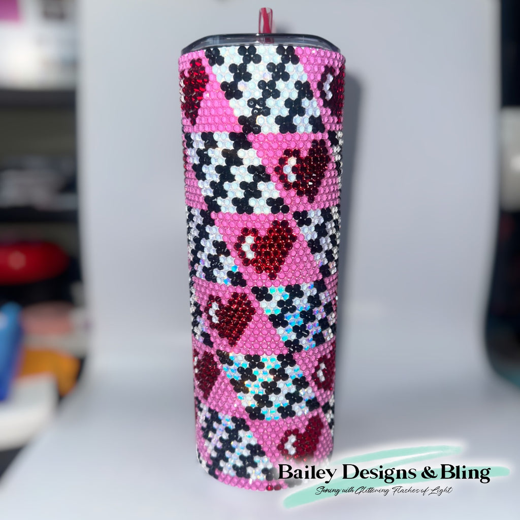 Retro Love Rhinestone Tumbler Template – SS16 Honeycomb Pattern for 20oz Skinny Straight Tumblers