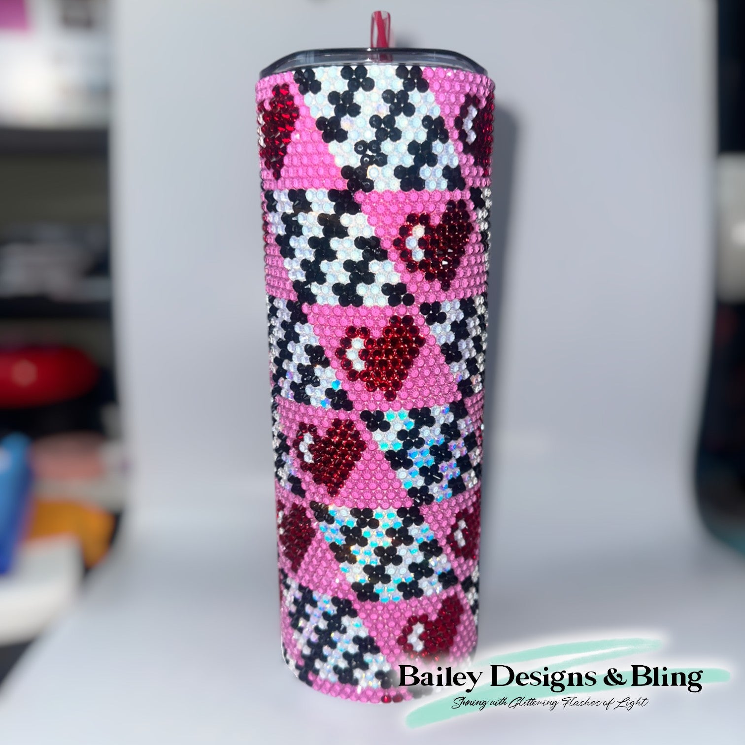 Retro Love Rhinestone Tumbler Template – SS16 Honeycomb Pattern for 20oz Skinny Straight Tumblers