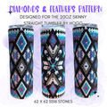 Diamonds & Feathers Rhinestone Tumbler Template – SS16 Honeycomb Pattern for 20oz Skinny Straight Tumblers