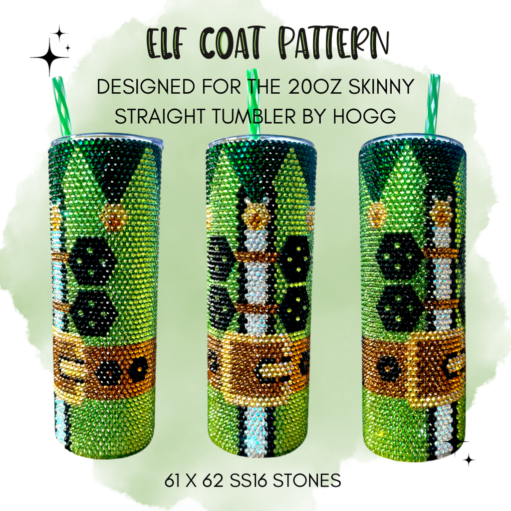 Elf Coat Rhinestone Tumbler Template – SS16 Honeycomb Pattern for 20oz Skinny Straight Tumblers