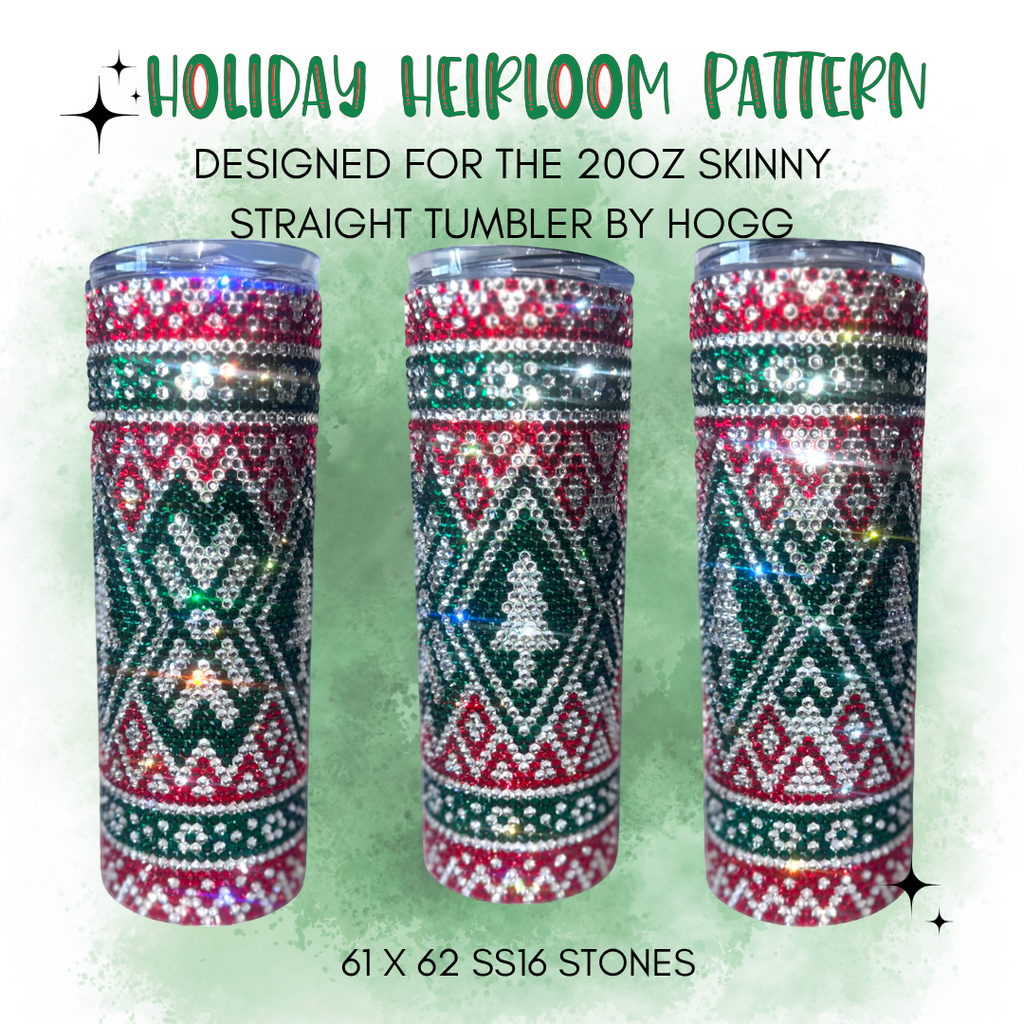Holiday Heirloom Rhinestone Tumbler Template – SS16 Honeycomb Pattern for 20oz Skinny Straight Tumblers