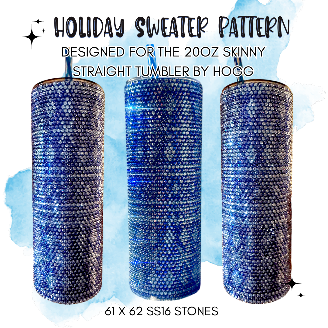 Holiday Sweater Rhinestone Tumbler Template – SS16 Honeycomb Pattern for 20oz Skinny Straight Tumblers