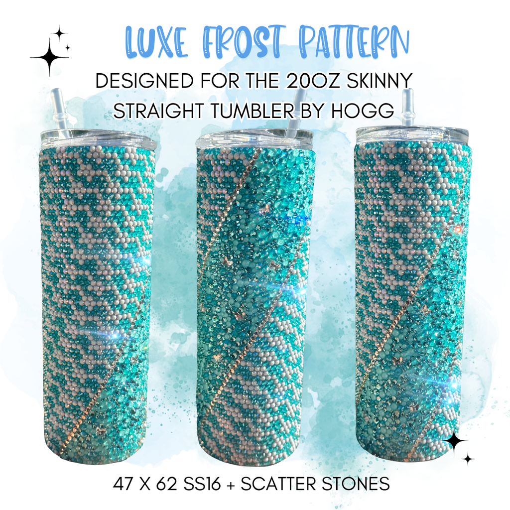 Luxe Frost Rhinestone Tumbler Template – SS16 Honeycomb + Scatter Pattern for 20oz Skinny Straight Tumblers