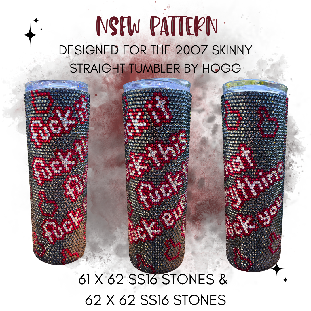 NSFW Rhinestone Tumbler Template – SS16 Honeycomb Pattern for 20oz Skinny Straight Tumblers