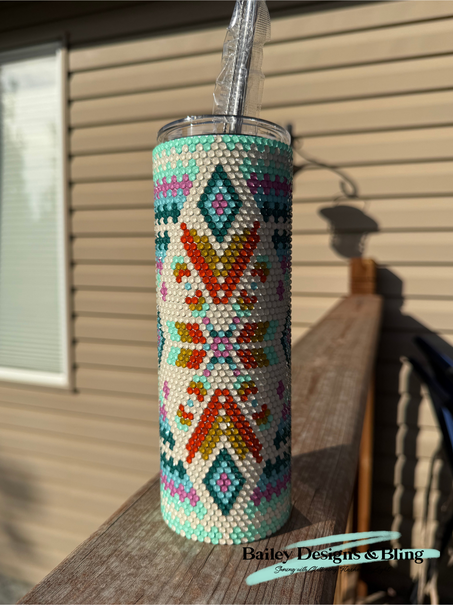 Painted Desert Rhinestone Tumbler Template – SS16 Honeycomb Pattern for 20oz Skinny Straight Tumblers