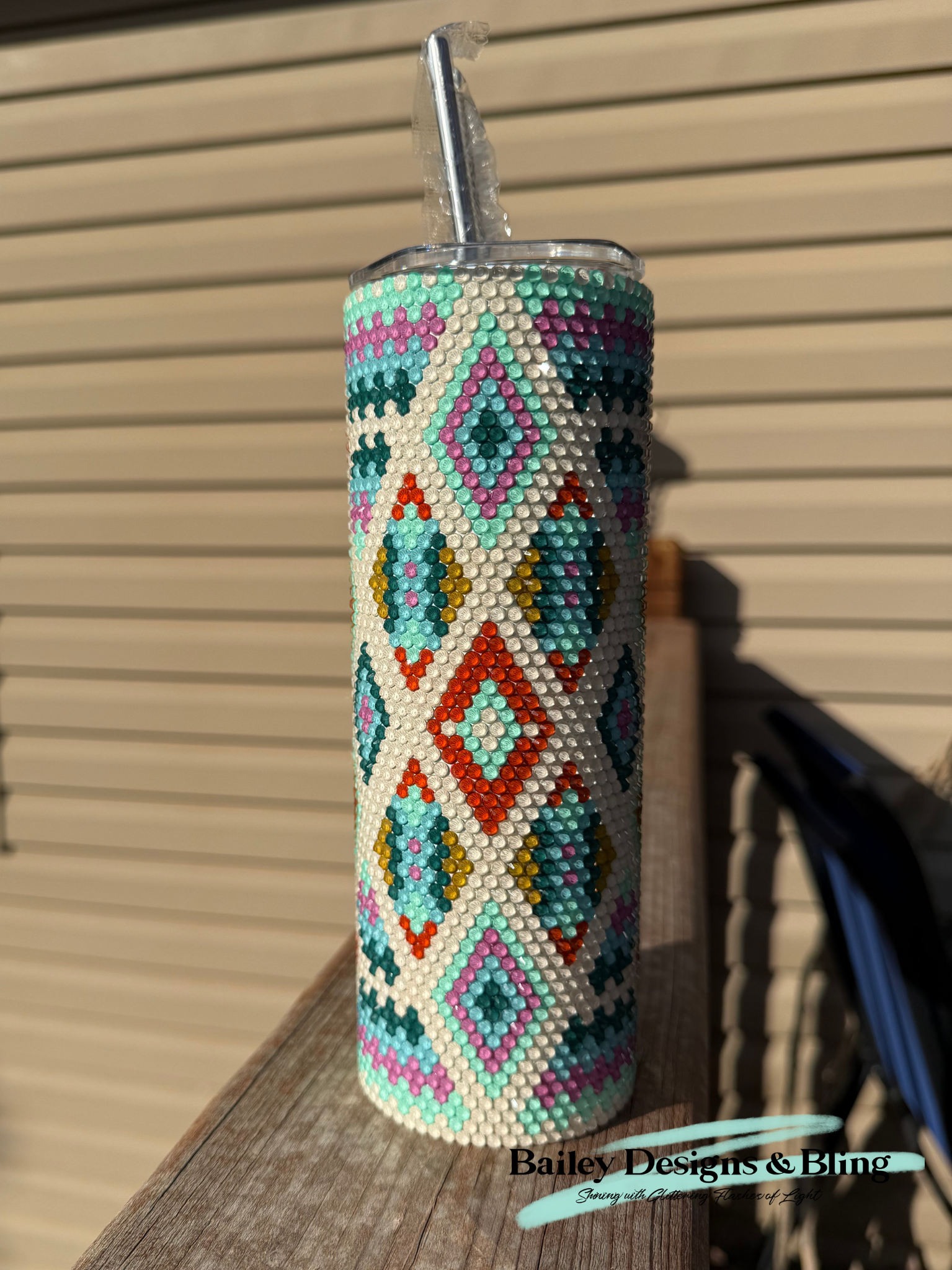 Painted Desert Rhinestone Tumbler Template – SS16 Honeycomb Pattern for 20oz Skinny Straight Tumblers
