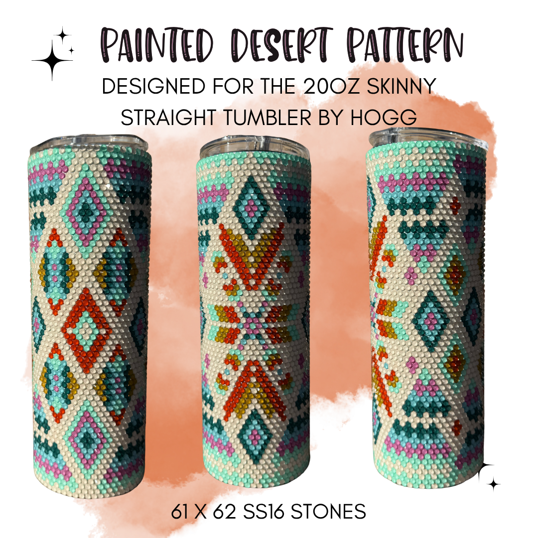 Painted Desert Rhinestone Tumbler Template – SS16 Honeycomb Pattern for 20oz Skinny Straight Tumblers