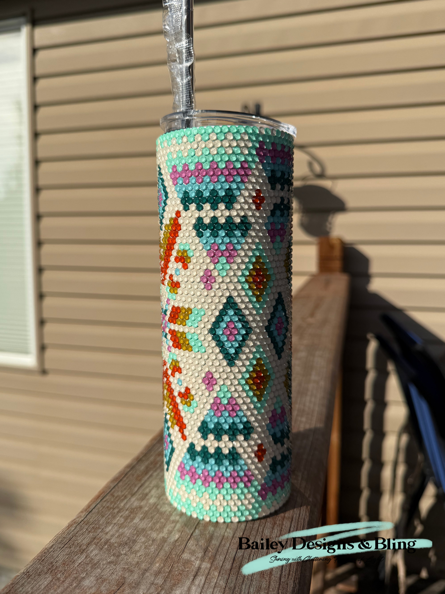 Painted Desert Rhinestone Tumbler Template – SS16 Honeycomb Pattern for 20oz Skinny Straight Tumblers