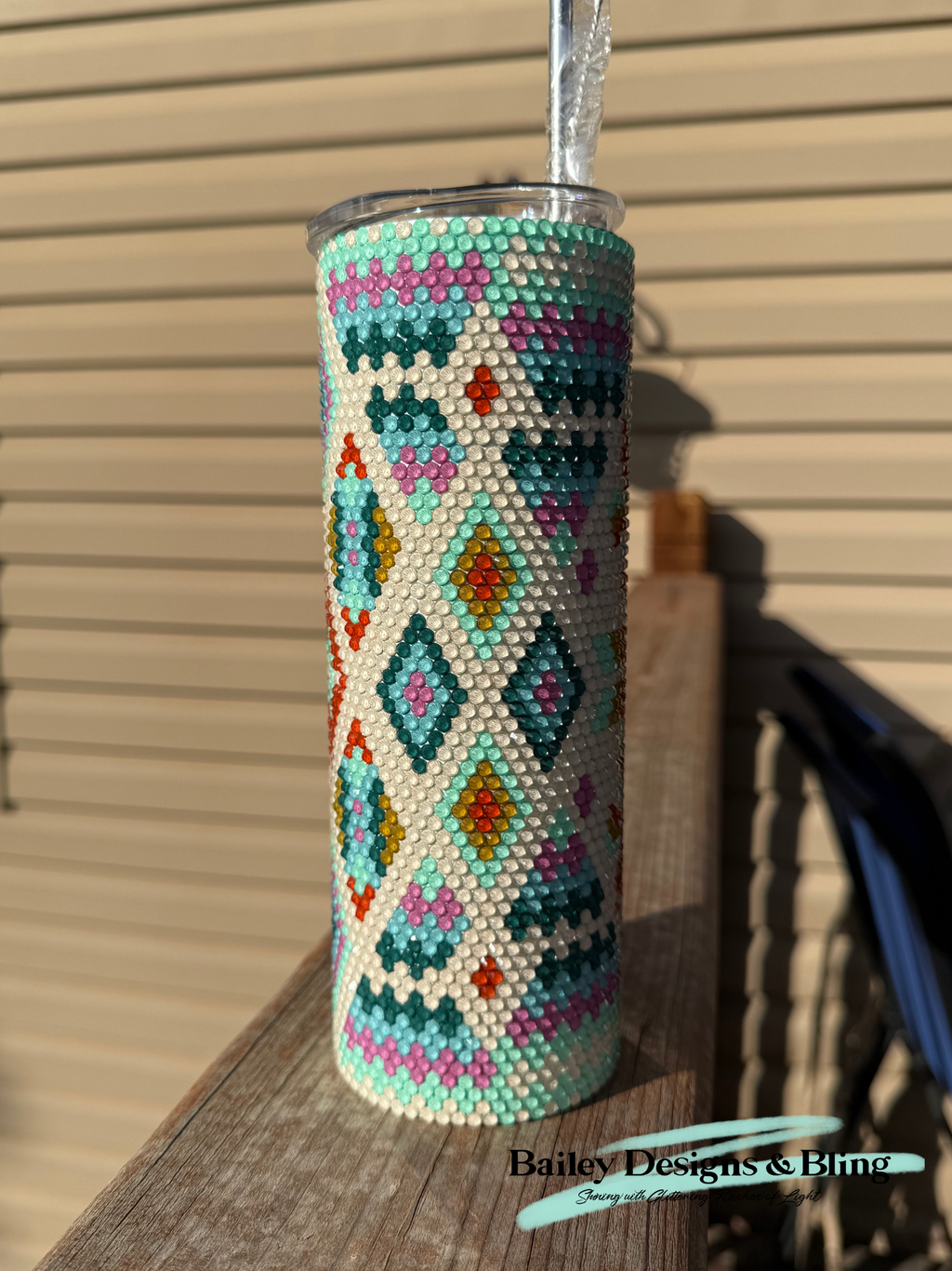 Painted Desert Rhinestone Tumbler Template – SS16 Honeycomb Pattern for 20oz Skinny Straight Tumblers