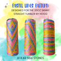 Pastel Lines Rhinestone Tumbler Template – SS16 Honeycomb Pattern for 20oz Skinny Straight Tumblers