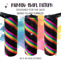 Rainbow Swirl Rhinestone Tumbler Template – SS16 Honeycomb Pattern for 16oz Plump Straight Tumblers