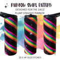 Rainbow Swirl Rhinestone Tumbler Template – SS20 Honeycomb Pattern for 24oz Plump Straight Tumblers