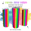 Rainbow Zipper Rhinestone Tumbler Template – SS16 Honeycomb Pattern for 16oz Plump Straight Tumblers