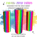 Rainbow Zipper Rhinestone Tumbler Template – SS16 Honeycomb Pattern for 20oz Skinny Straight Tumblers