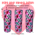 Retro Love Rhinestone Tumbler Template – SS16 Honeycomb Pattern for 20oz Skinny Straight Tumblers