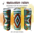 Southwestern Rhinestone Tumbler Template – SS20 Honeycomb Pattern for 20oz Skinny Straight Tumblers