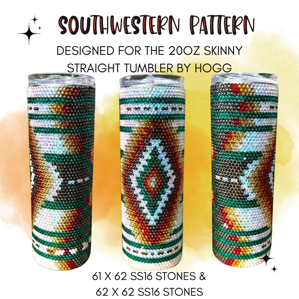 Southwestern Rhinestone Tumbler Template – SS16 Honeycomb Pattern for 20oz Skinny Straight Tumblers