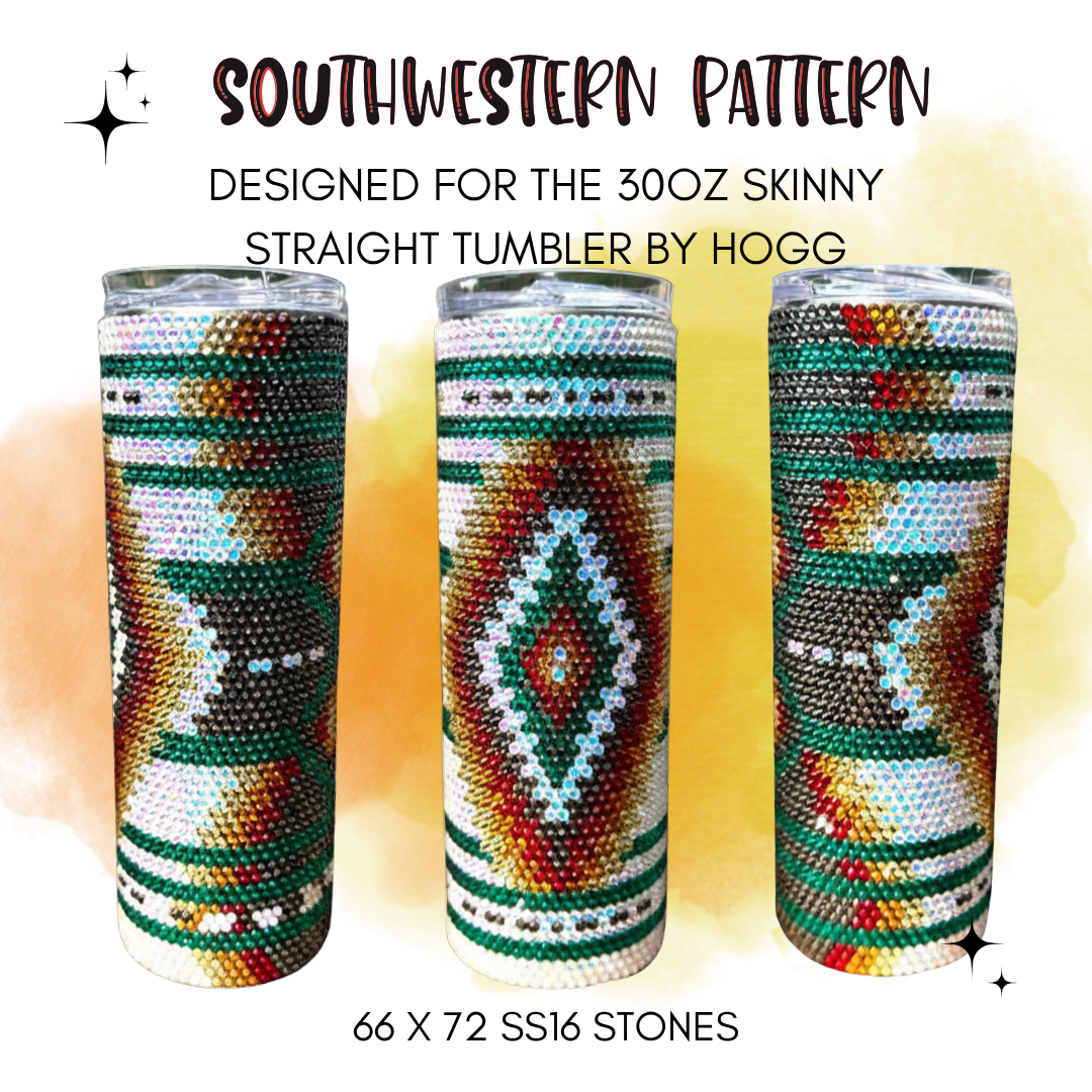 Southwestern Rhinestone Tumbler Template – SS16 Honeycomb Pattern for 30oz Skinny Straight Tumblers