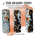 Texas Longhorn Rhinestone Tumbler Template – SS16 Honeycomb Pattern for 20oz Skinny Straight Tumblers