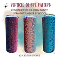 Vertical Ombre Rhinestone Tumbler Template – SS16 Honeycomb Pattern for 20oz Skinny Straight Tumblers
