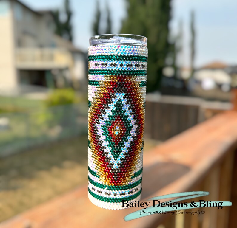 Southwestern Rhinestone Tumbler Template – SS16 Honeycomb Pattern for 30oz Skinny Straight Tumblers