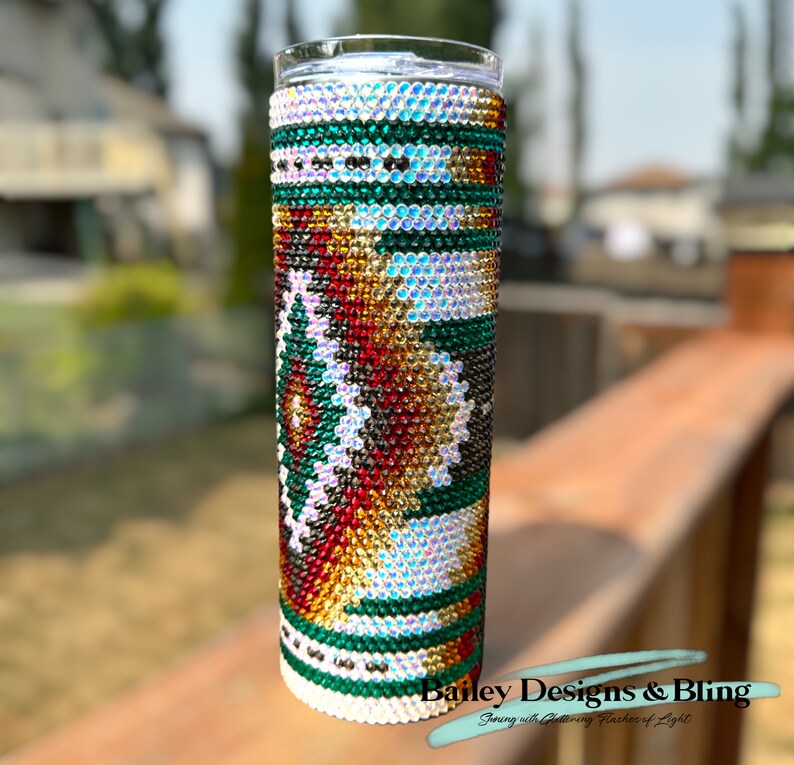 Southwestern Rhinestone Tumbler Template – SS20 Honeycomb Pattern for 20oz Skinny Straight Tumblers