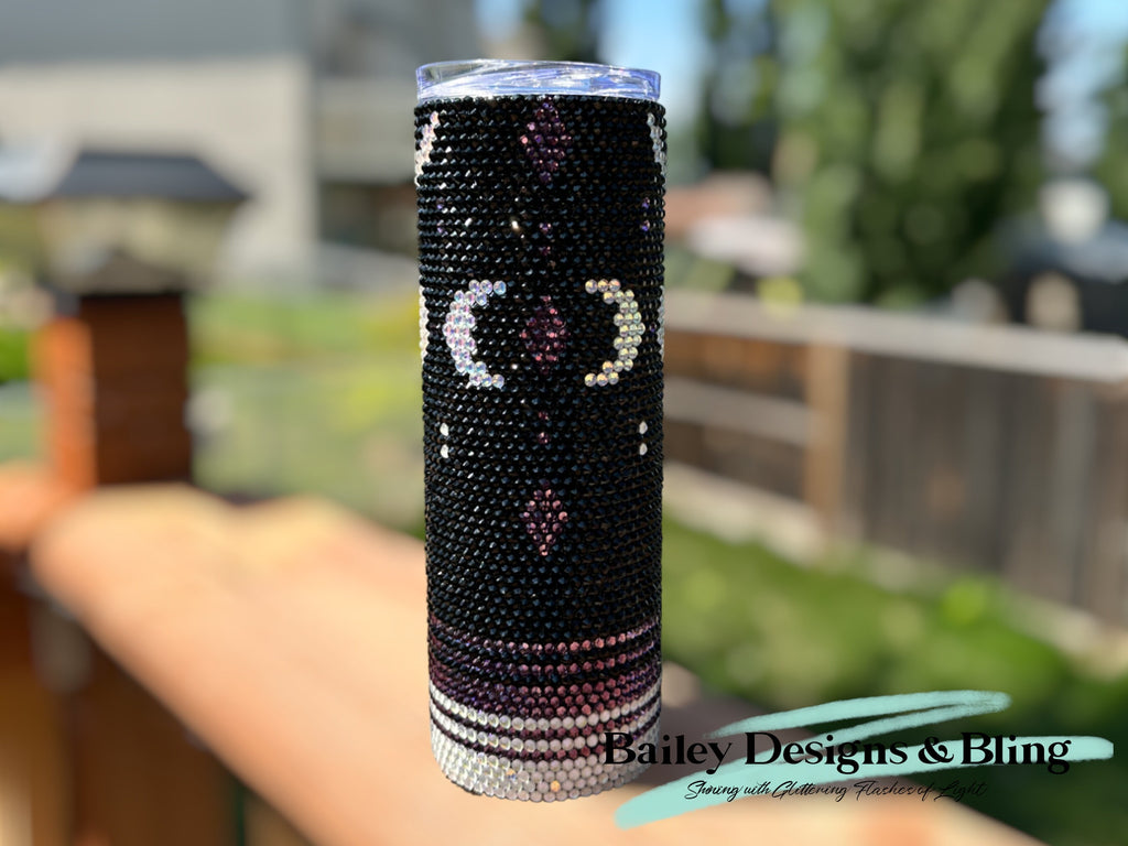 Celestial Moons Rhinestone Tumbler Template – SS16 Honeycomb Pattern for 20oz Skinny Straight Tumblers