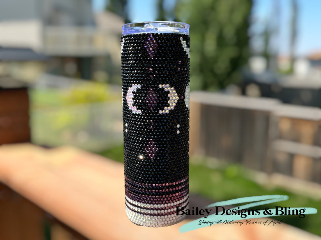 Celestial Moons Rhinestone Tumbler Template – SS16 Honeycomb Pattern for 20oz Skinny Straight Tumblers