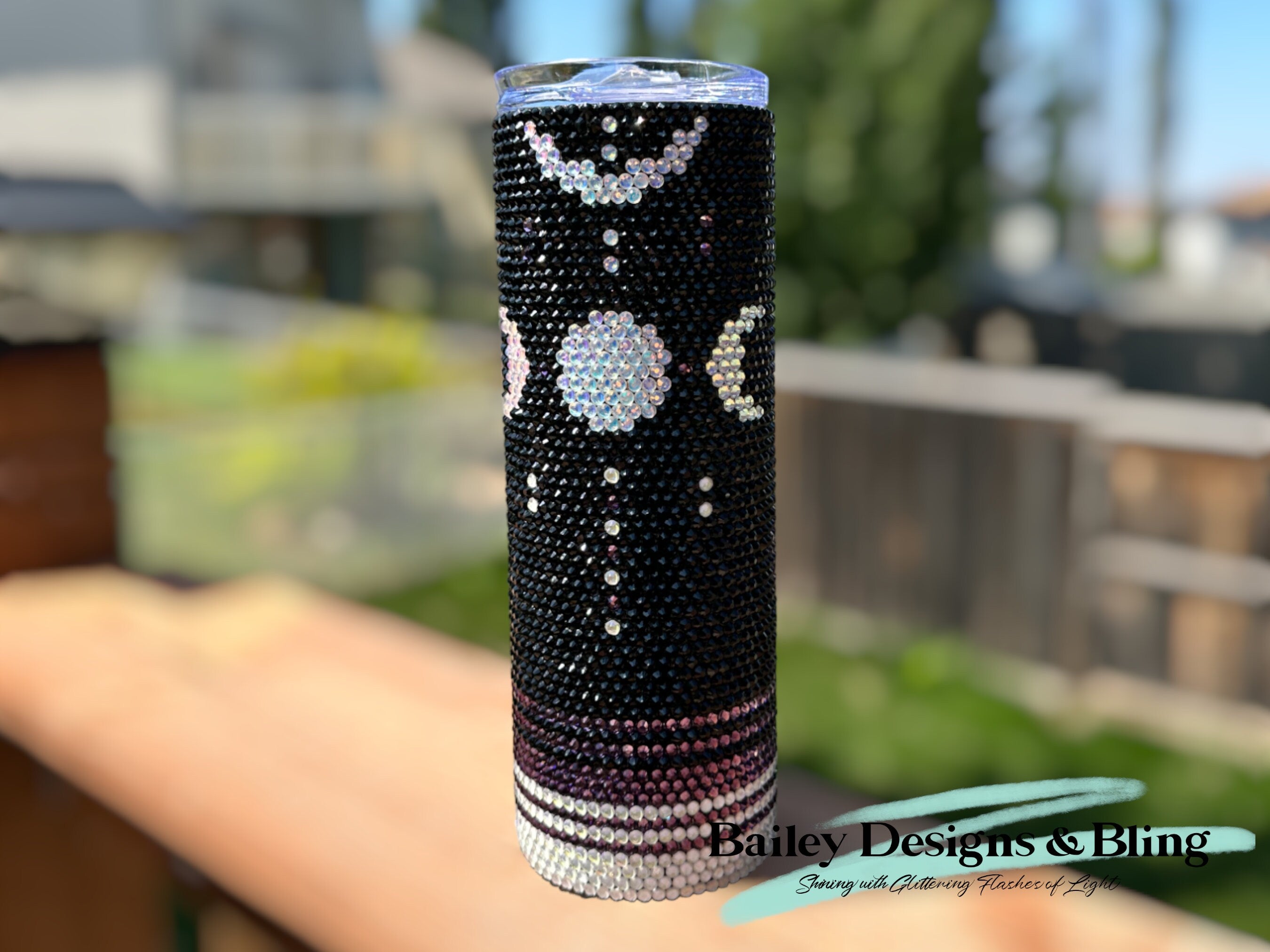 Celestial Moons Rhinestone Tumbler Template – SS16 Honeycomb Pattern for 20oz Skinny Straight Tumblers