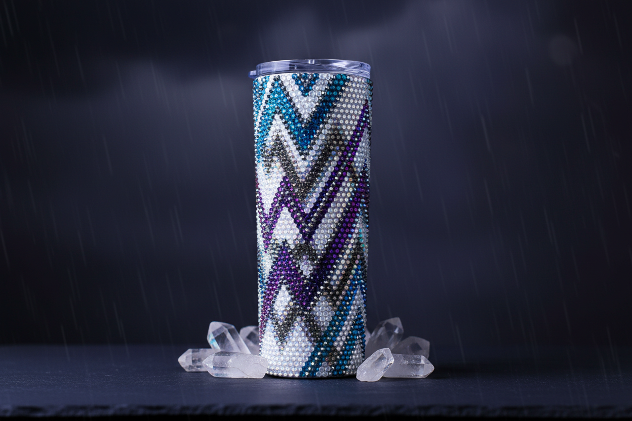 Lightning Strikes Rhinestone Tumbler
