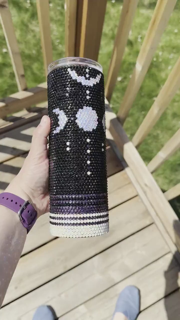 Celestial Moons Rhinestone Tumbler Template – SS16 Honeycomb Pattern for 20oz Skinny Straight Tumblers